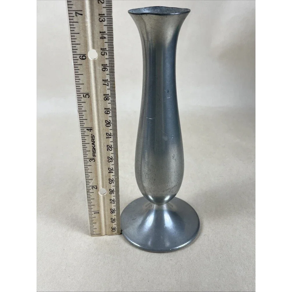 Vintage 1970’s DAALDEROP Made In Holland Pewter Small Footed Bud Vase Home Decor